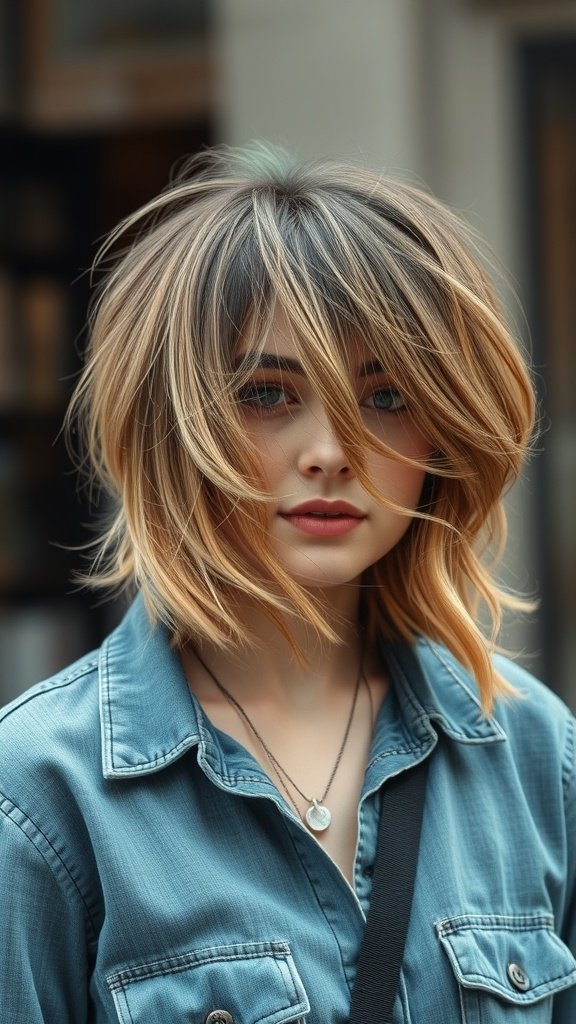 A person with a breezy layered haircut, showcasing soft layers and a relaxed style.
