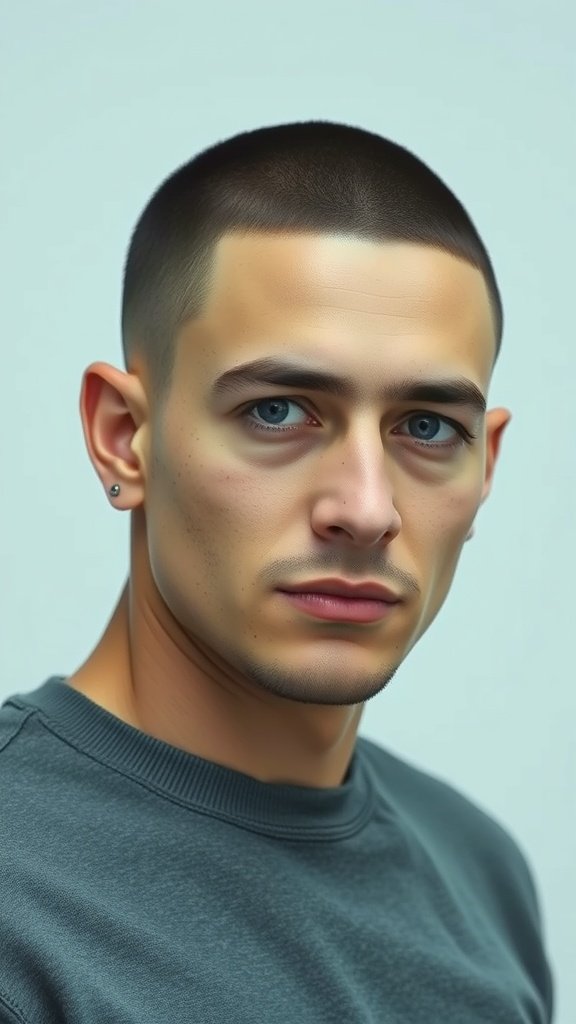 A man with a classic crew cut hairstyle, looking confidently at the camera.