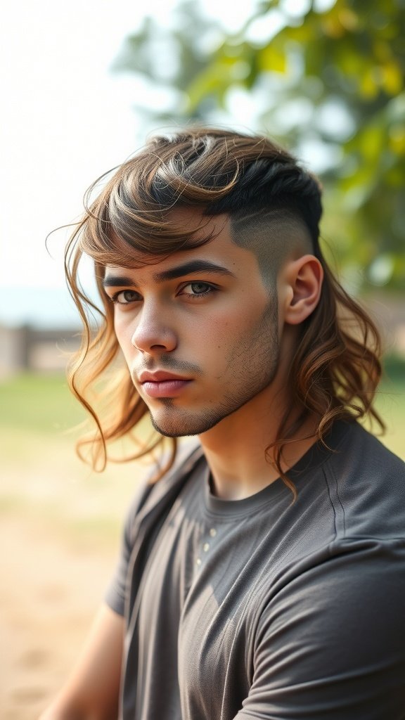 A young man with a crew cut featuring natural waves, showcasing a stylish and modern hairstyle.
