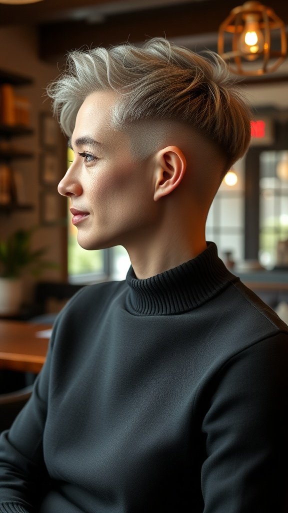 A stylish crew cut with soft texture, showcasing a modern hairstyle.