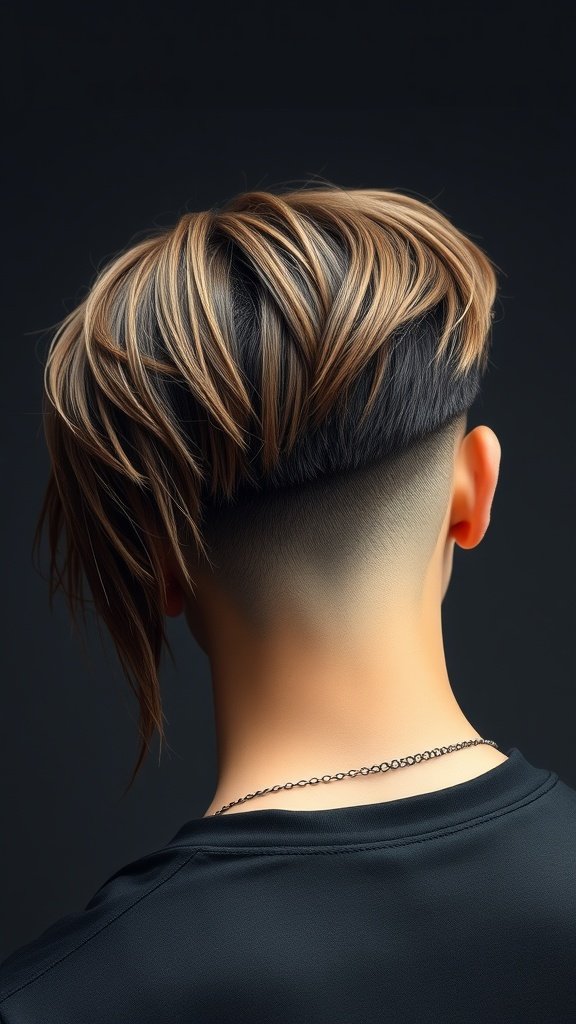 A stylish drop fade haircut with long hair on top, showcasing a smooth fade and textured longer strands.