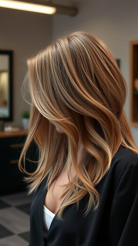 A stylish haircut featuring long layers, showcasing a modern Edgar style.