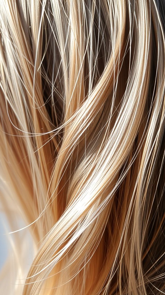 Light brown hair with silver streaks