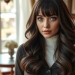 50 Gorgeous Medium-Length Haircuts for Thick Hair You Need to Try h2_36_retro-inspired_waves_with_full_bangs