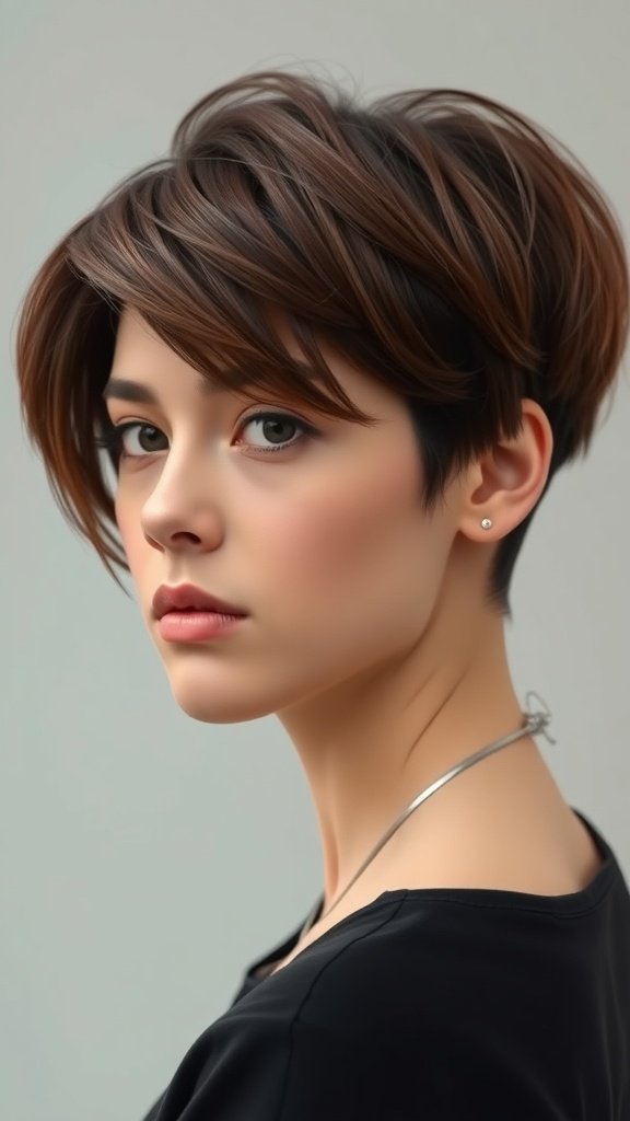 A stylish short hairstyle for men with longer top and short sides.