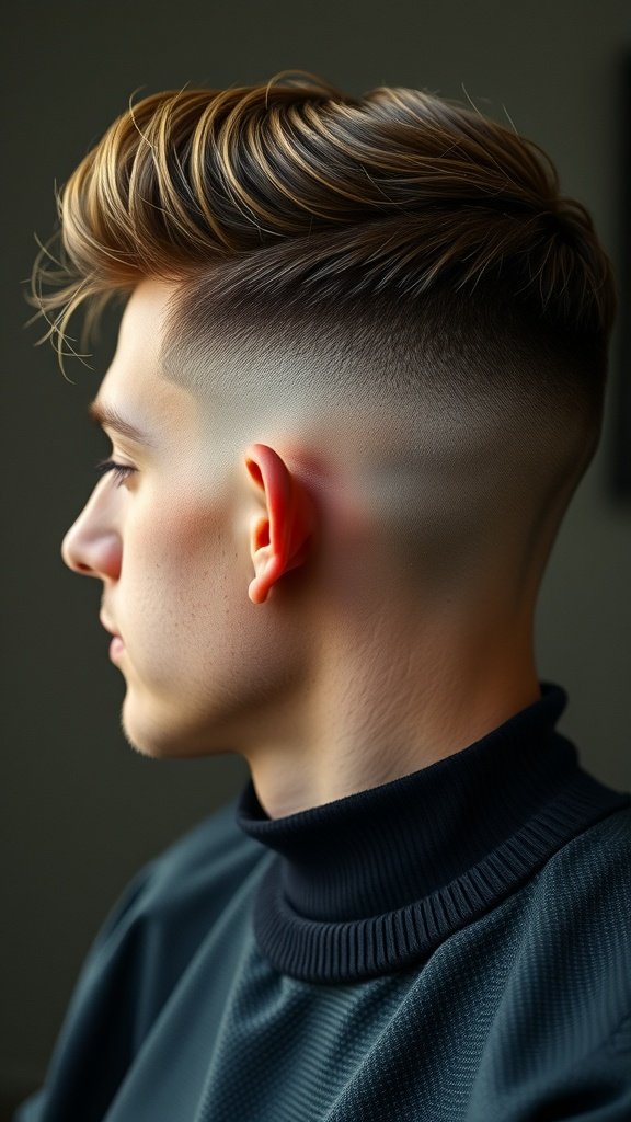 A stylish Modern Caesar Fade haircut showcasing a textured top and clean fade on the sides.