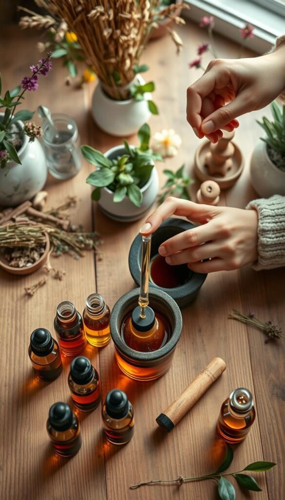 DIY essential oil serum blending