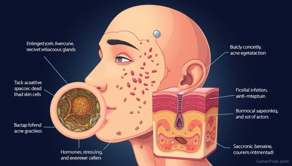acne causes diagram