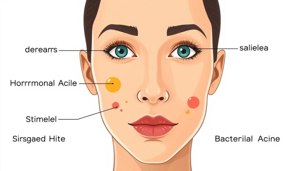acne types face map