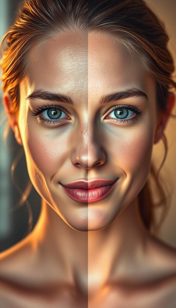 before and after facial scrub results