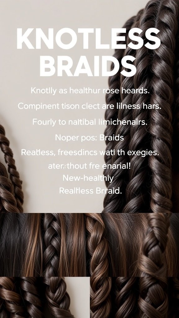 Image of short boho knotless braids showcasing different styles and colors.