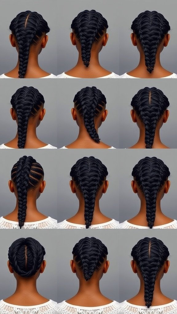 Different parting styles for honey blonde knotless braids