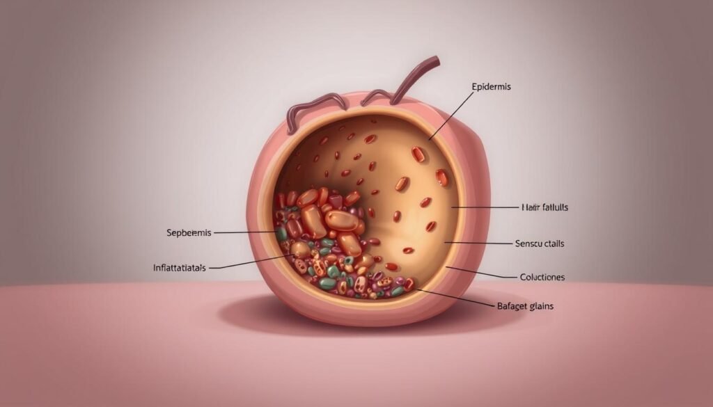 clogged pore diagram