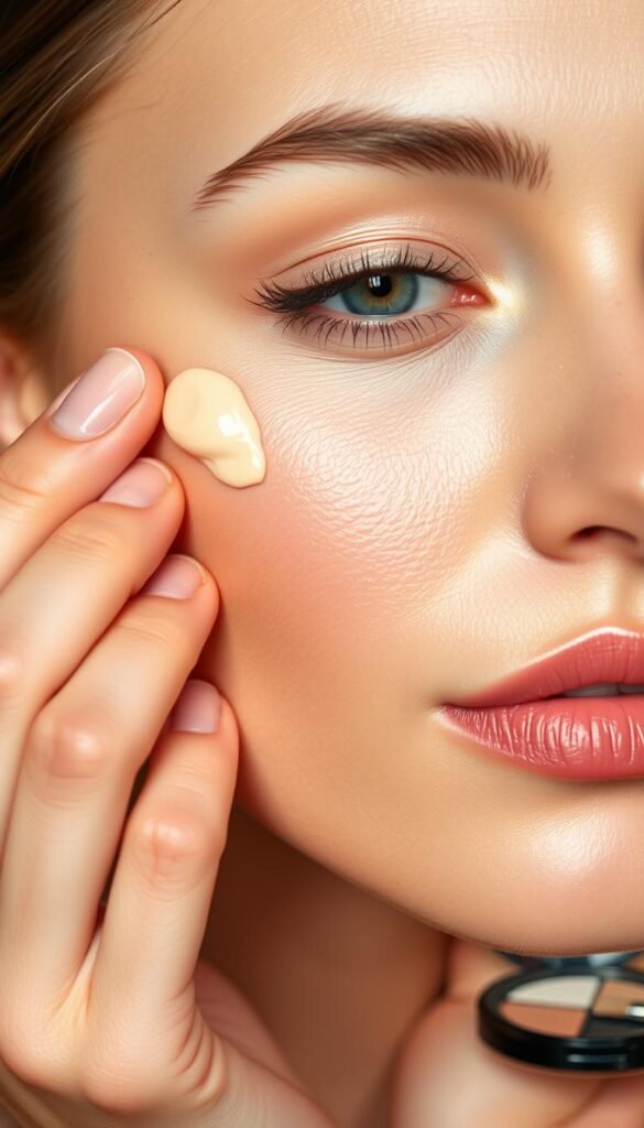 color correction and concealer application