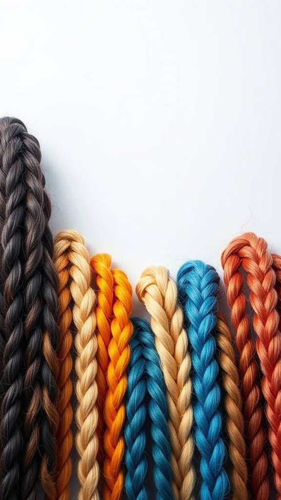 Colorful braided hair options for knotless braids