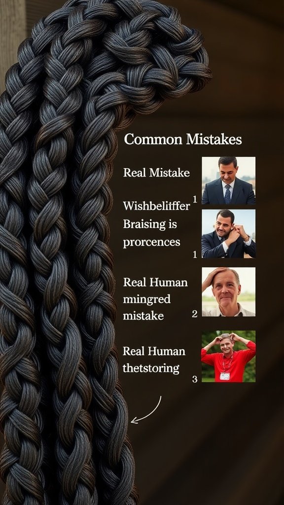 An image showcasing big knotless box braids with a focus on common mistakes to avoid.