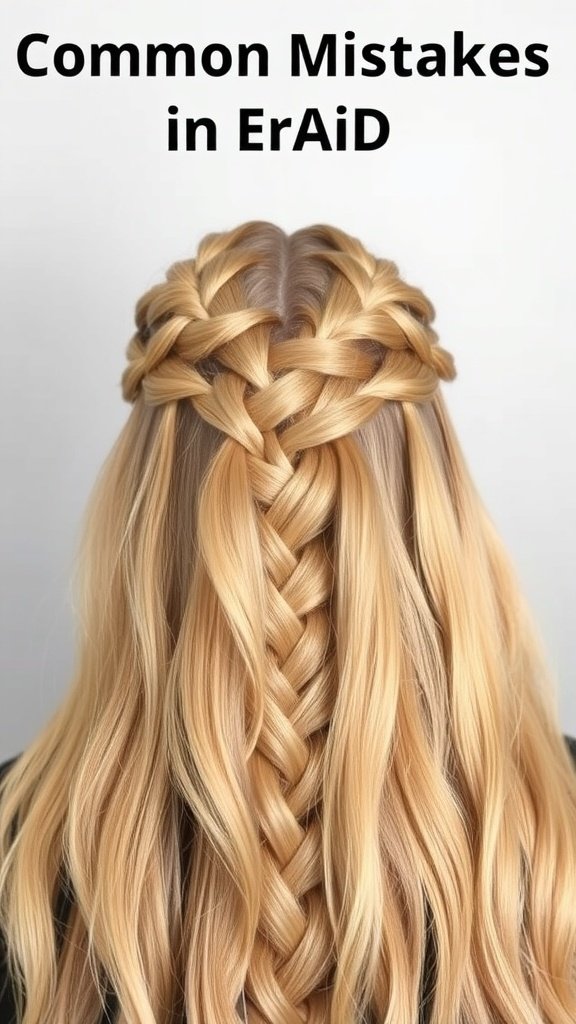A close-up of honey blonde knotless braids styled beautifully.