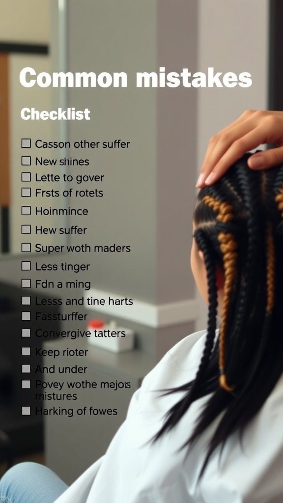 Checklist of common mistakes to avoid when creating knotless box braids