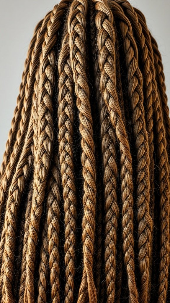 Close-up of beautifully styled jumbo boho knotless braids