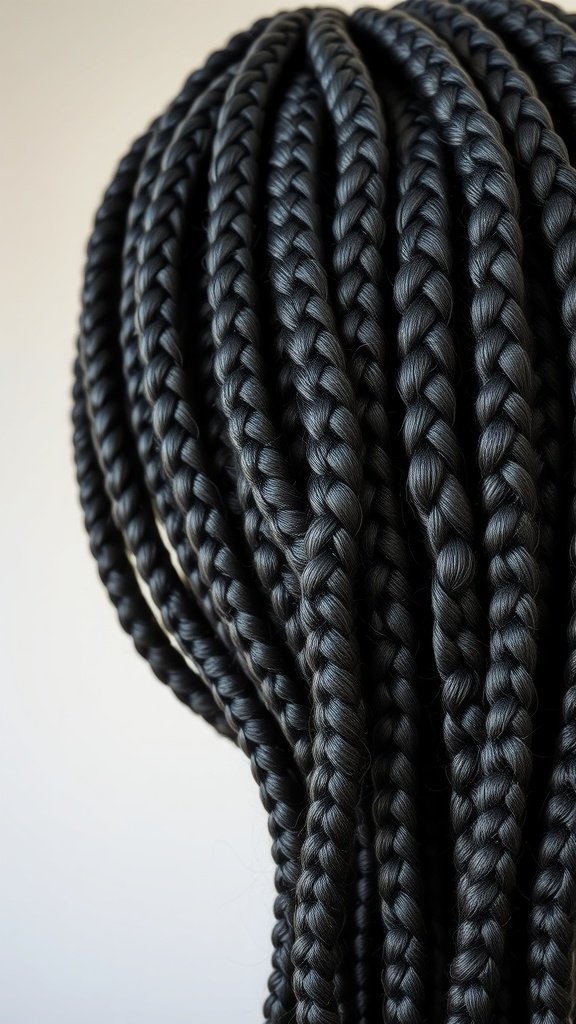 Large knotless box braids showcasing volume and style