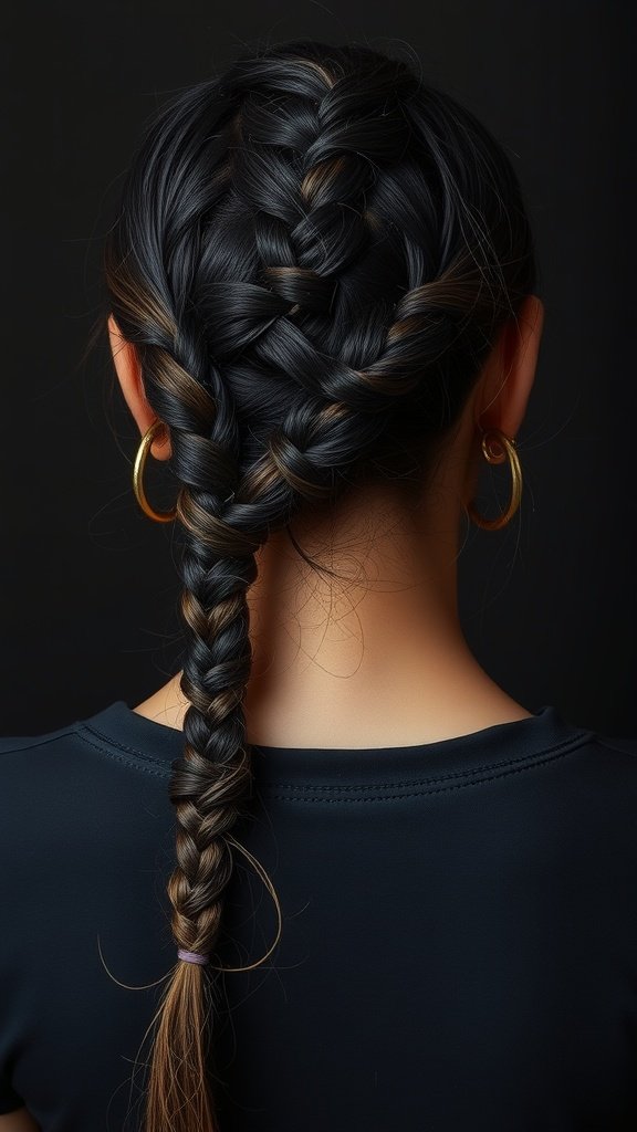 A close-up of a stylish knotless braid with a smooth finish, showcasing volume and elegance.