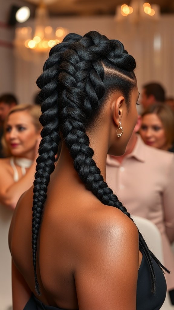 A close-up of a woman with knotless braids styled in a bob, showcasing the intricate braiding technique.