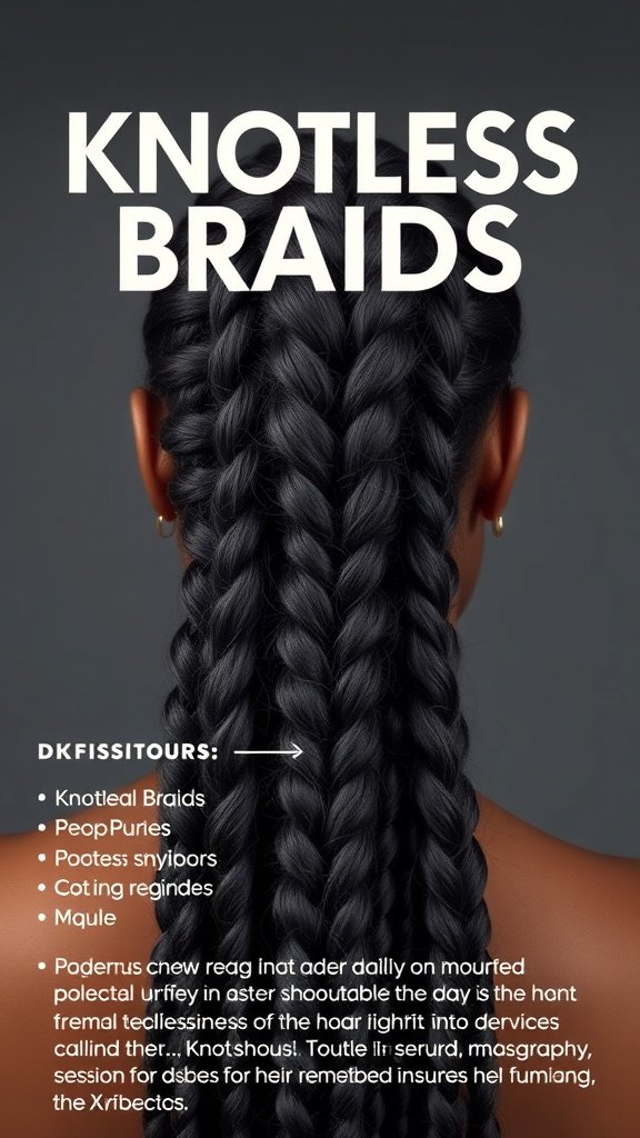 A close-up of a person's back showing knotless braids styled with curls.