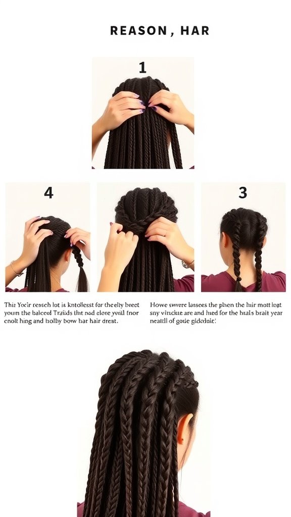 Step-by-step guide for DIY Knotless Braids at home