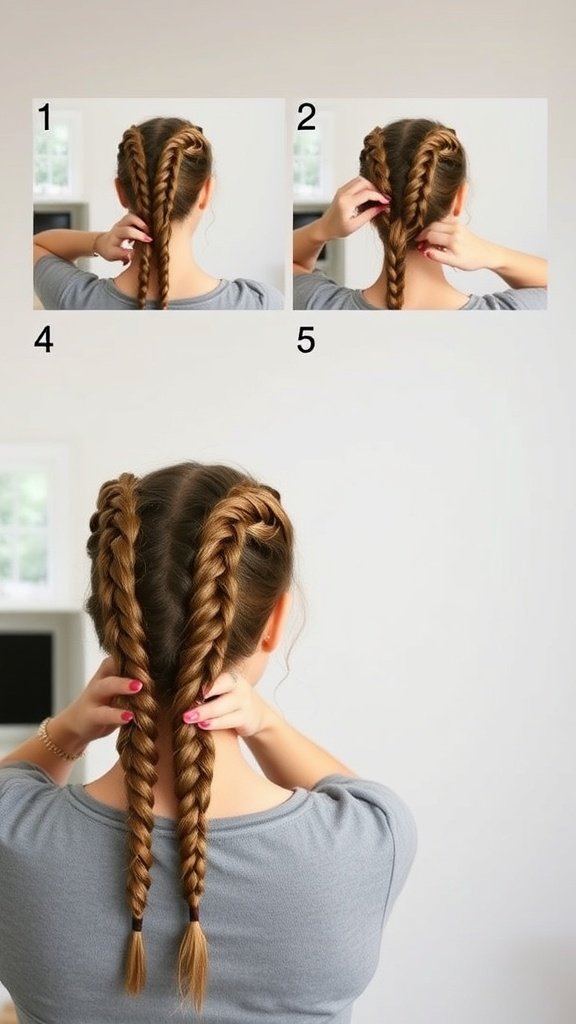 Step-by-step guide for DIY small boho knotless braids