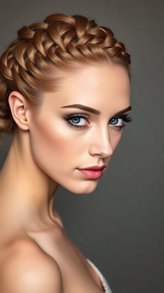 A woman with short bohemian knotless braids styled elegantly, showcasing the beauty of the hairstyle.