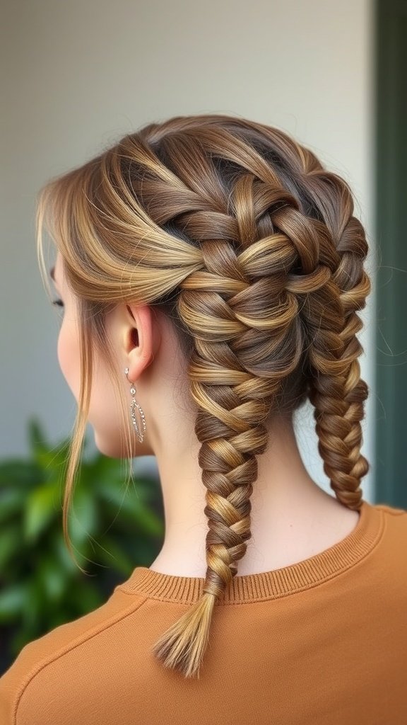 Half-up knotless braids style with loose hair and a chic look