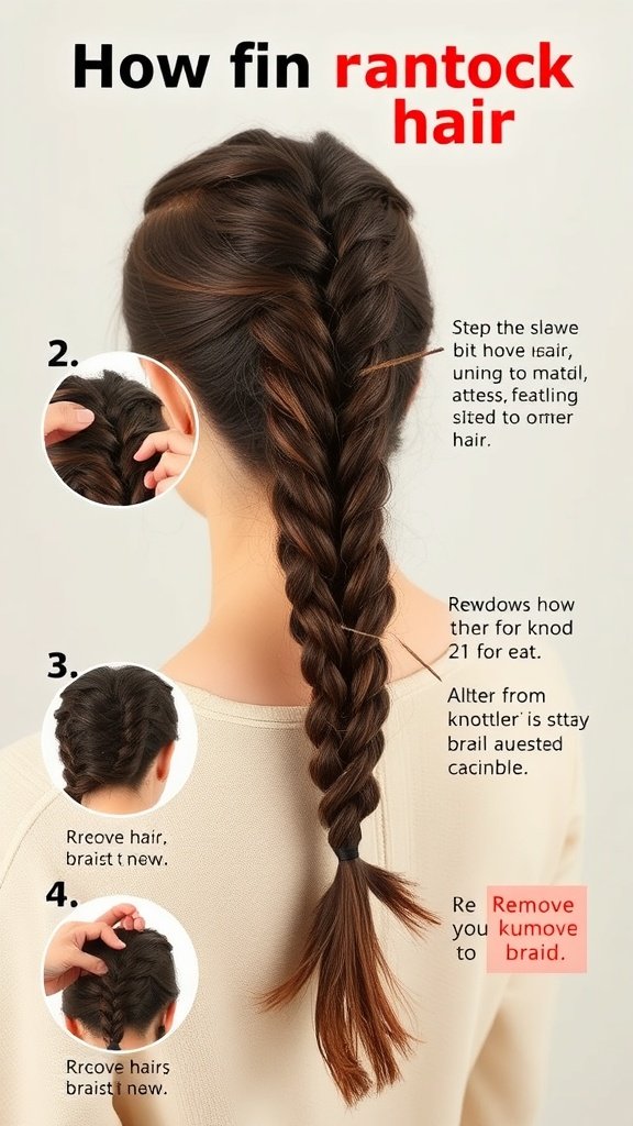 A step-by-step guide on how to remove knotless braids safely.