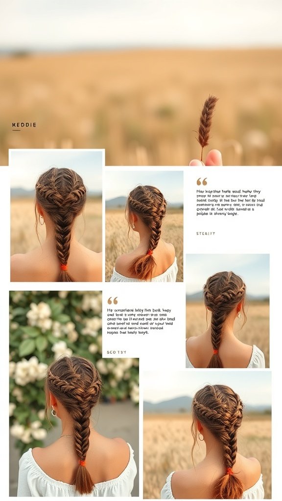 A collection of boho knotless braid hairstyles showcased by influencers.