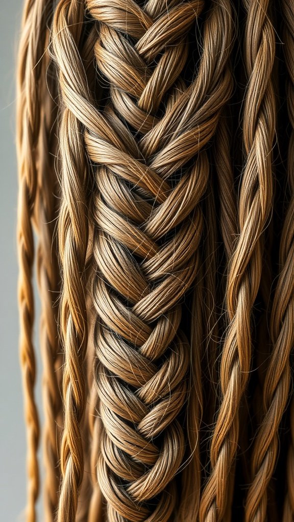 Close-up of beautifully braided hair showcasing boho knotless braids.