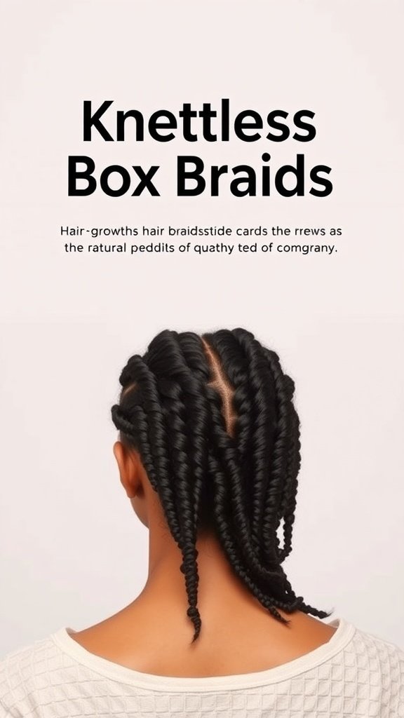 A close-up view of a person's back with stylish knotless box braids.