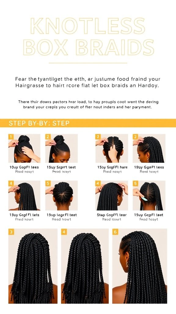Step-by-step guide for knotless box braids
