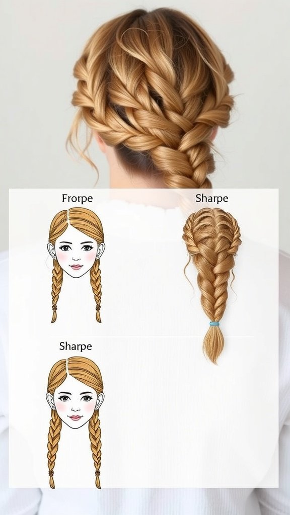 A woman with honey blonde knotless braids, showcasing different braid styles and their suitability for various face shapes.