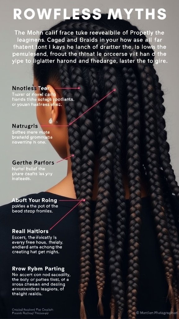 Image illustrating common myths about knotless braids