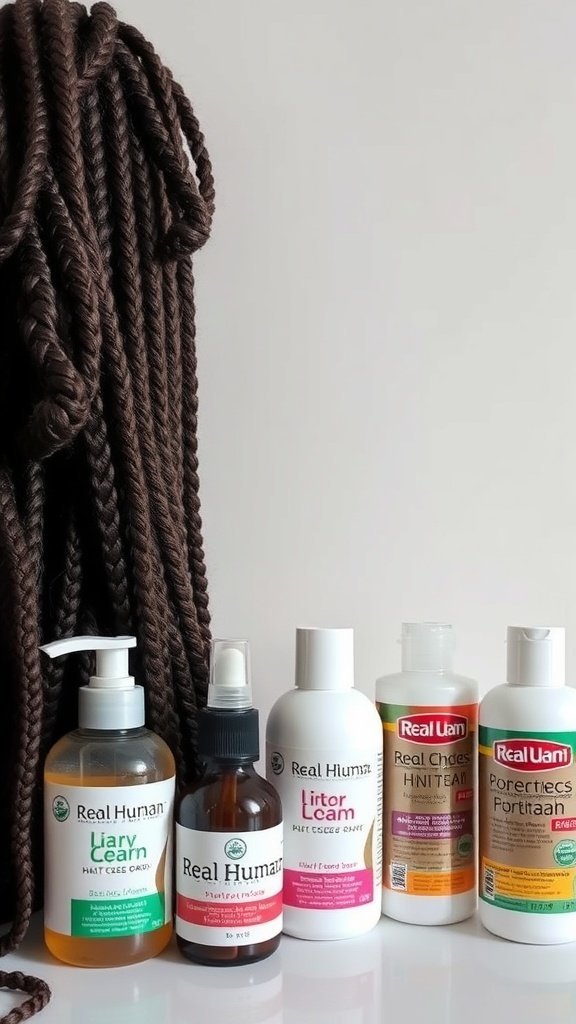 Hair care products for maintaining large knotless box braids