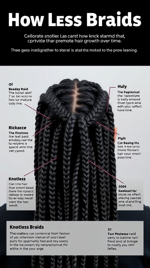 Image of knotless braids showing a stylish and protective hairstyle.