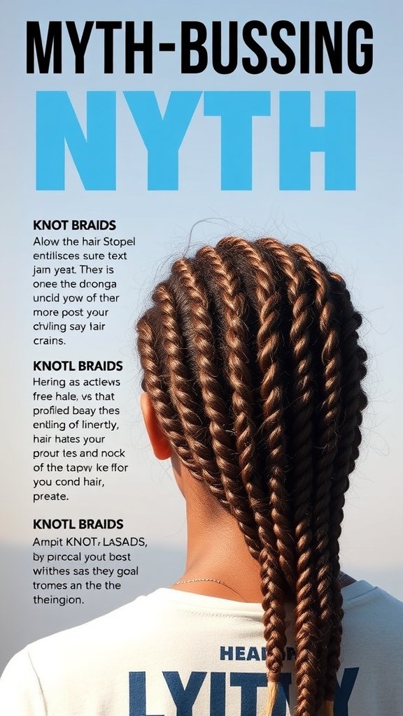 A close-up of a person with knotless braids, showcasing the intricate style and texture.