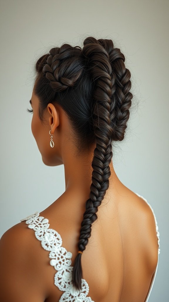 A woman with a stylish boho knotless braid bob hairstyle.