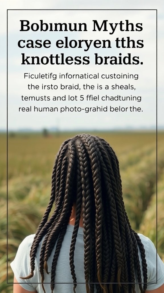 A person with xs knotless braids standing in a field, showcasing a stylish and seamless hairstyle.