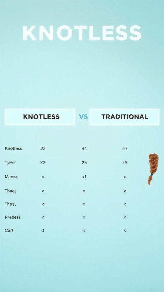Comparison of Knotless and Traditional Braids