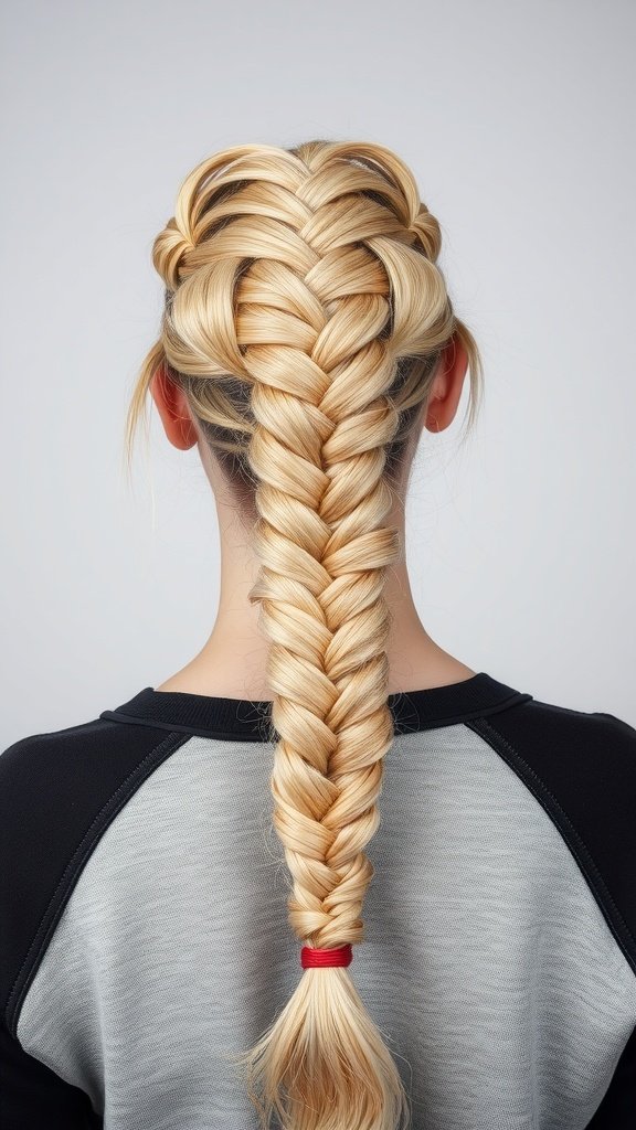 A woman with a fishtail braid styled from knotless braids, showcasing a unique and stylish hairstyle.