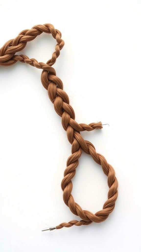 Knotless braids styled in a heart shape