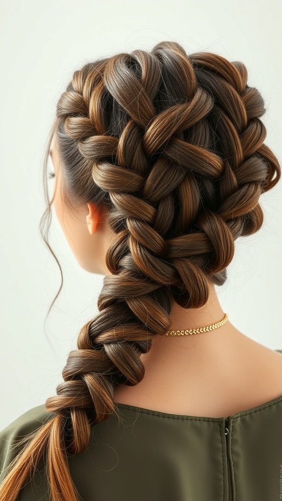 A woman with beautifully styled knotless braids featuring a romantic twist.