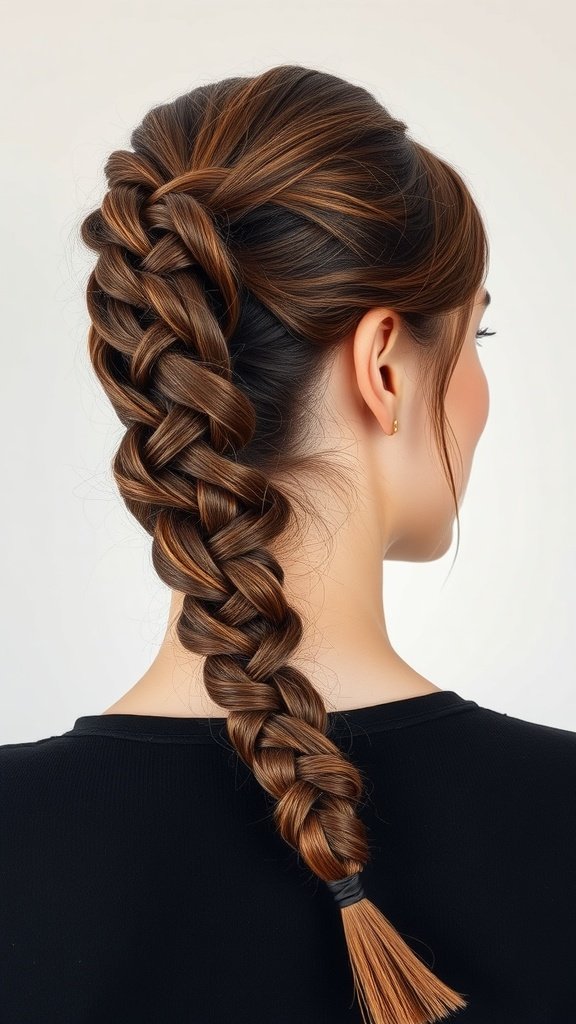 Knotless braids styled with a side part, showcasing a chic and modern look.