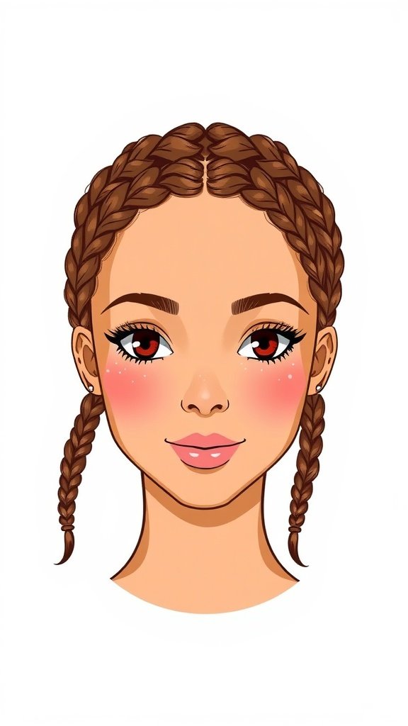 Illustration of a person with lemonade braids hairstyle.