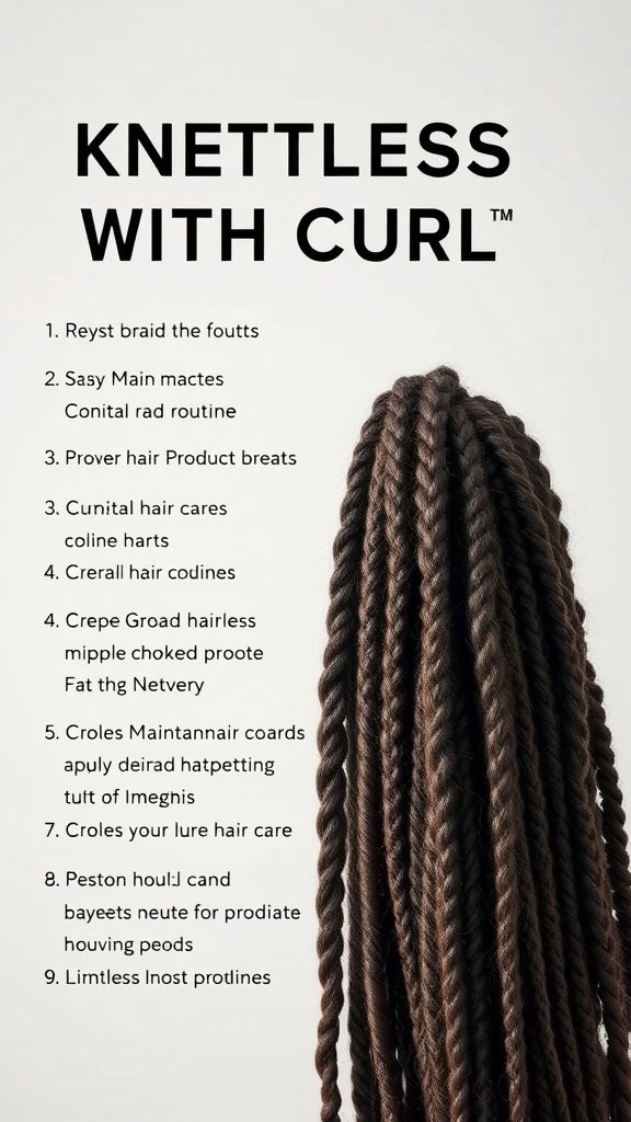 Image showing knotless braids with curls and maintenance tips